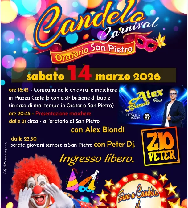 Il Carnevale torna a colorare Candelo: il programma completo di sabato 14 marzo